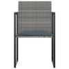 7 Piece Patio Dining Set with Cushions Poly Rattan Gray