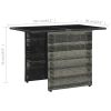 3 Piece Bistro Set with Cushions Poly Rattan Gray