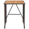 3 Piece Bistro Set with Cushions Gray Poly Rattan