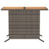 3 Piece Bistro Set with Cushions Gray Poly Rattan