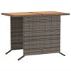 3 Piece Bistro Set with Cushions Gray Poly Rattan