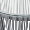 3 Piece Bistro Set with Cushions PE Rattan Gray