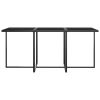 7 Piece Patio Dining Set with Cushions Poly Rattan Gray