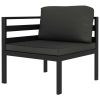 3 Piece Patio Lounge Set with Cushions Aluminum Anthracite