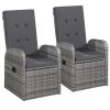 3 Piece Patio Dining Set Gray
