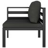4 Piece Patio Lounge Set with Cushions Aluminum Anthracite