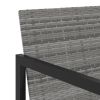 7 Piece Patio Dining Set with Cushions Poly Rattan Gray