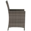 3 Piece Bistro Set with Cushions Gray Poly Rattan