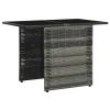 3 Piece Bistro Set with Cushions Poly Rattan Gray