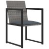 7 Piece Patio Dining Set with Cushions Poly Rattan Gray