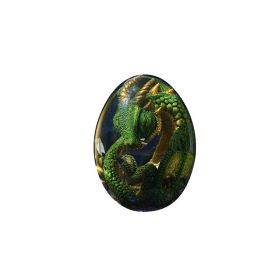 1 Set Lava Dragon Egg Crystal Transparent Resin Statue Luminous Dinosaur Eggs Souvenir Resin Craft Ornamental Home Decor Gifts (Color: Green, Ships From: CN)