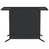 3 Piece Bistro Set with Cushions Black Poly Rattan