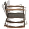 3 Pieces Rattan Rocking Bistro Set with Coffee Table and Cushions