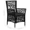 7 Piece Patio Dining Set Poly Rattan Black