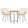 3 Piece Patio Dining Set Poly Rattan